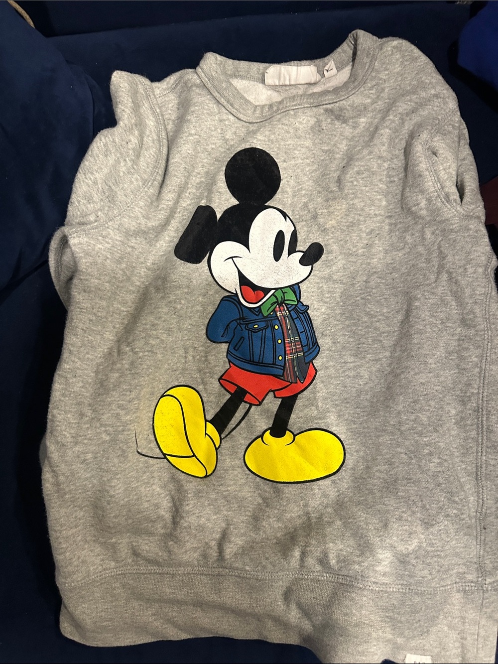 GAP Grey Kids Sweatshirt with Colorful Mickey Graphic